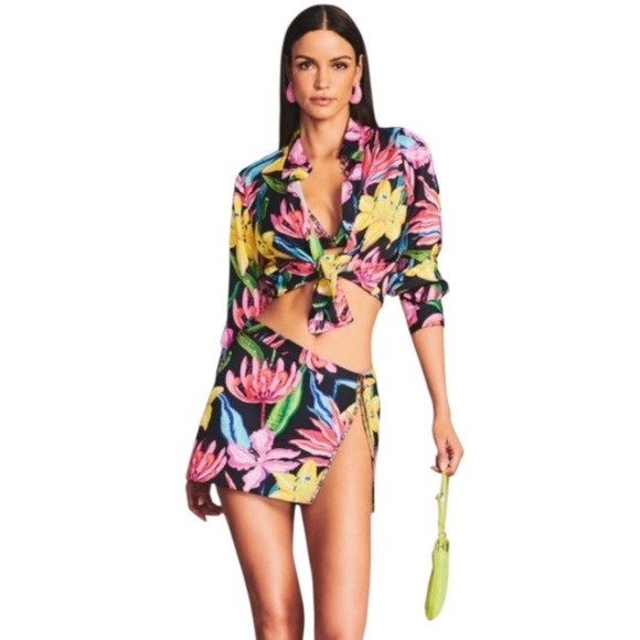 Rococo Sand Retrofete Chris Blouse Floral Georgette Top - Picture 3 of 15